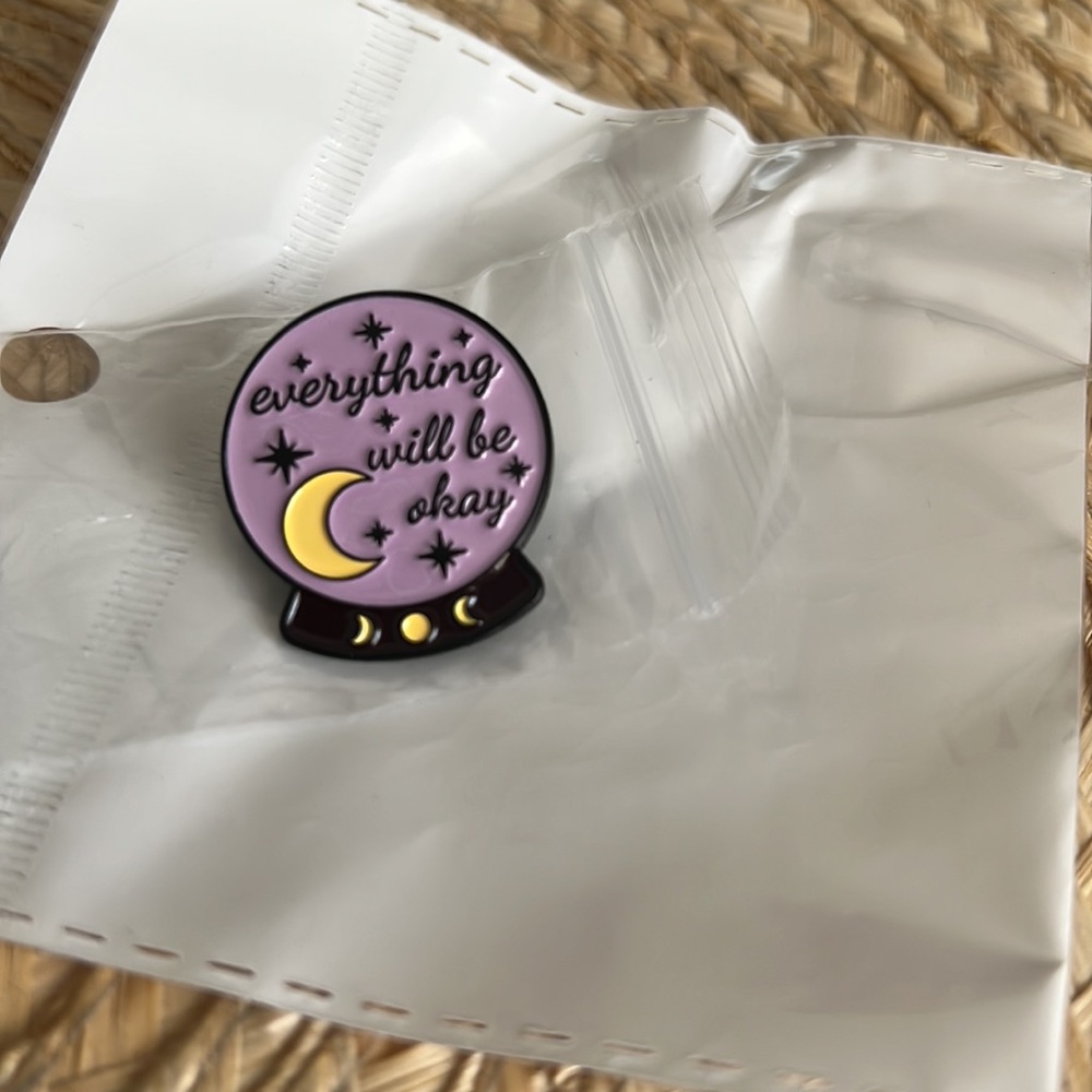 Enamel Positive Vibe Slogan Dress Pin Brooch